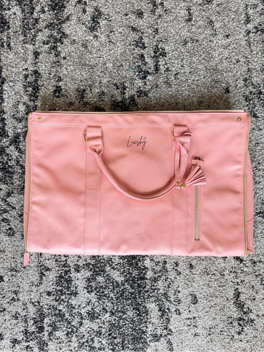 Lucky Brand Pink Travel Tote with Tassel Accent